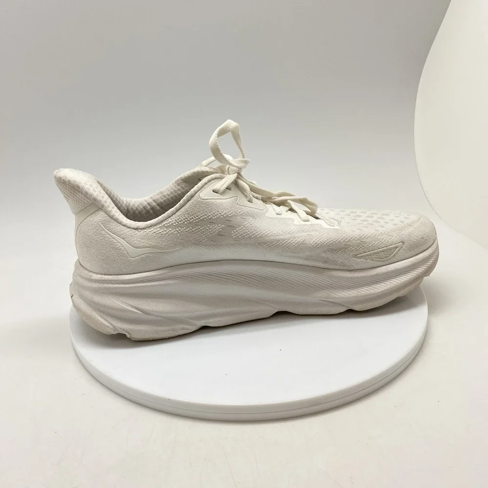 Hoka One One Sneakers Womens 10.5 Clifton 9 1127896 WWH White Running Gym Shoes